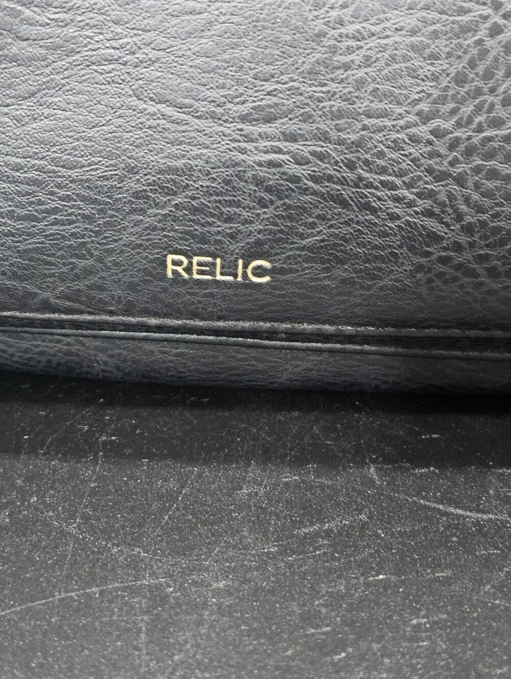 Relic by Fossil Black Faux Leather Flap Crossbody Shoulder Bag Handbag